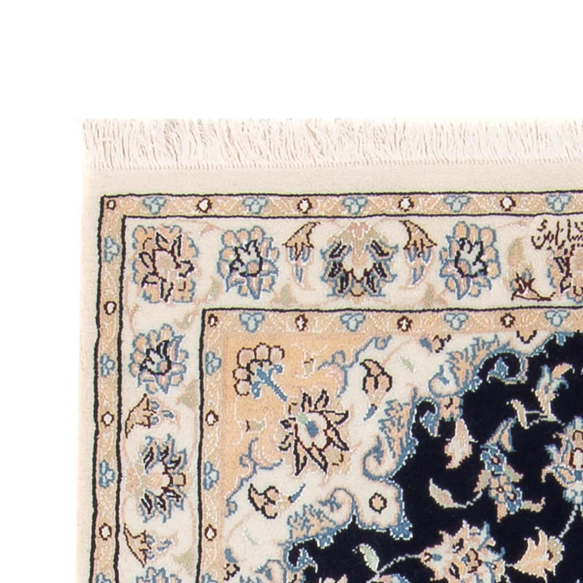 Persisk tæppe - Nain - Premium - 134 x 74 cm - mørkeblå