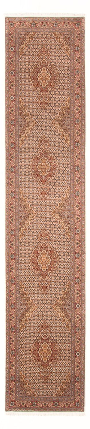 Løber Persisk tæppe - Tabriz - Royal - 400 x 80 cm - beige