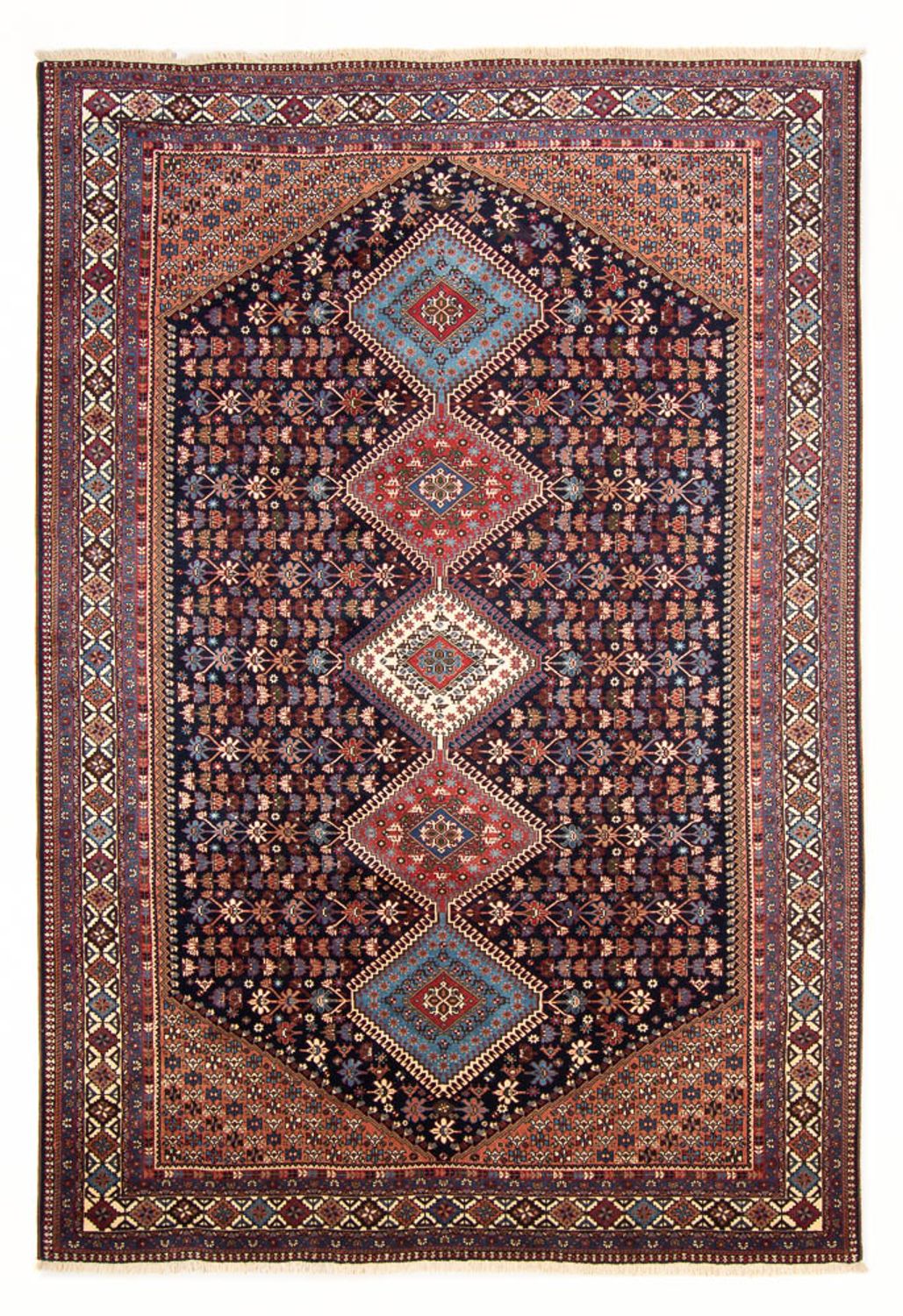 Persisk tæppe - Nomadisk - 300 x 204 cm - mørkeblå