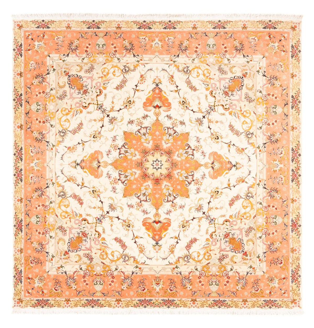 Persisk tæppe - Tabriz - Royal firkantet  - 205 x 203 cm - creme
