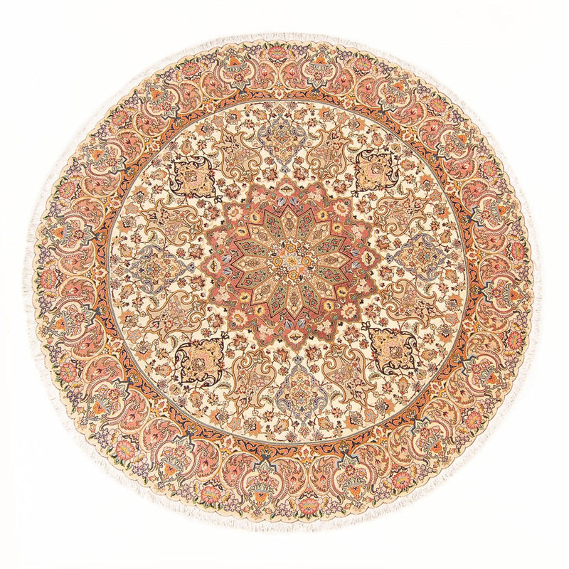 Persisk tæppe - Tabriz - Royal rundt  - 200 x 200 cm - creme