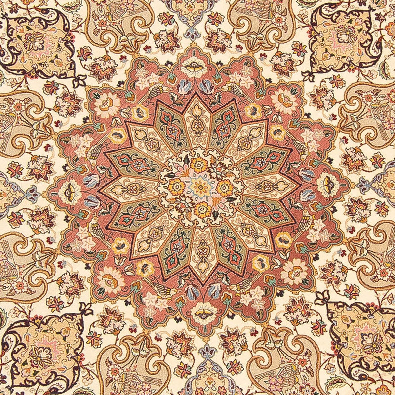 Persisk tæppe - Tabriz - Royal rundt  - 200 x 200 cm - creme