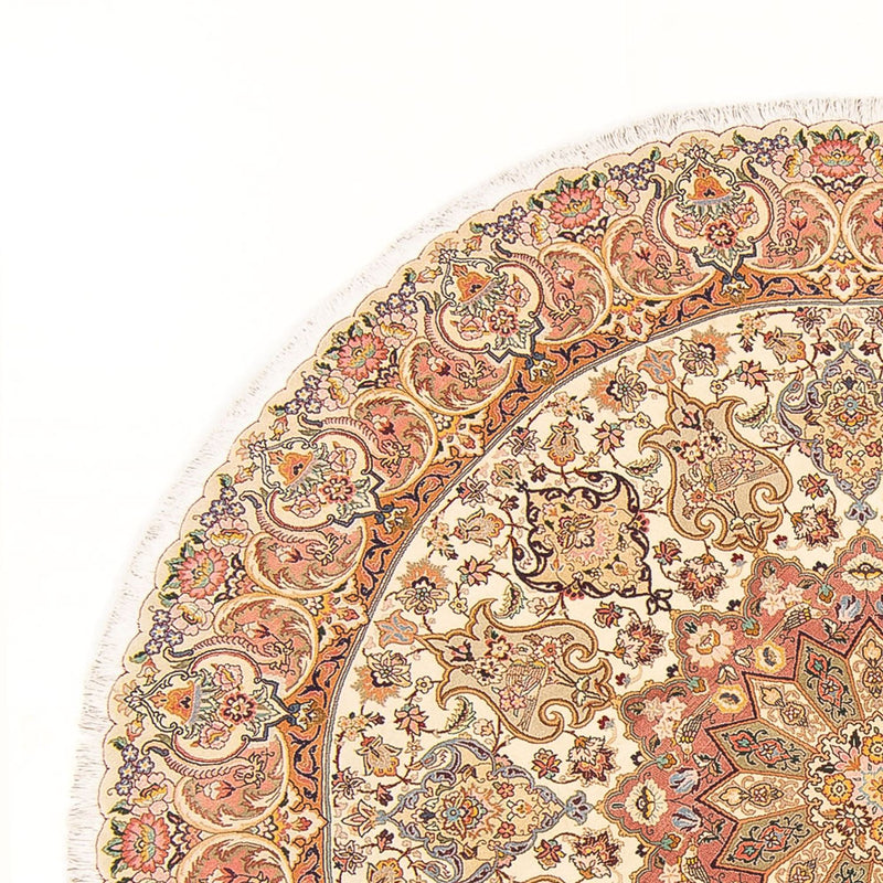 Persisk tæppe - Tabriz - Royal rundt  - 200 x 200 cm - creme