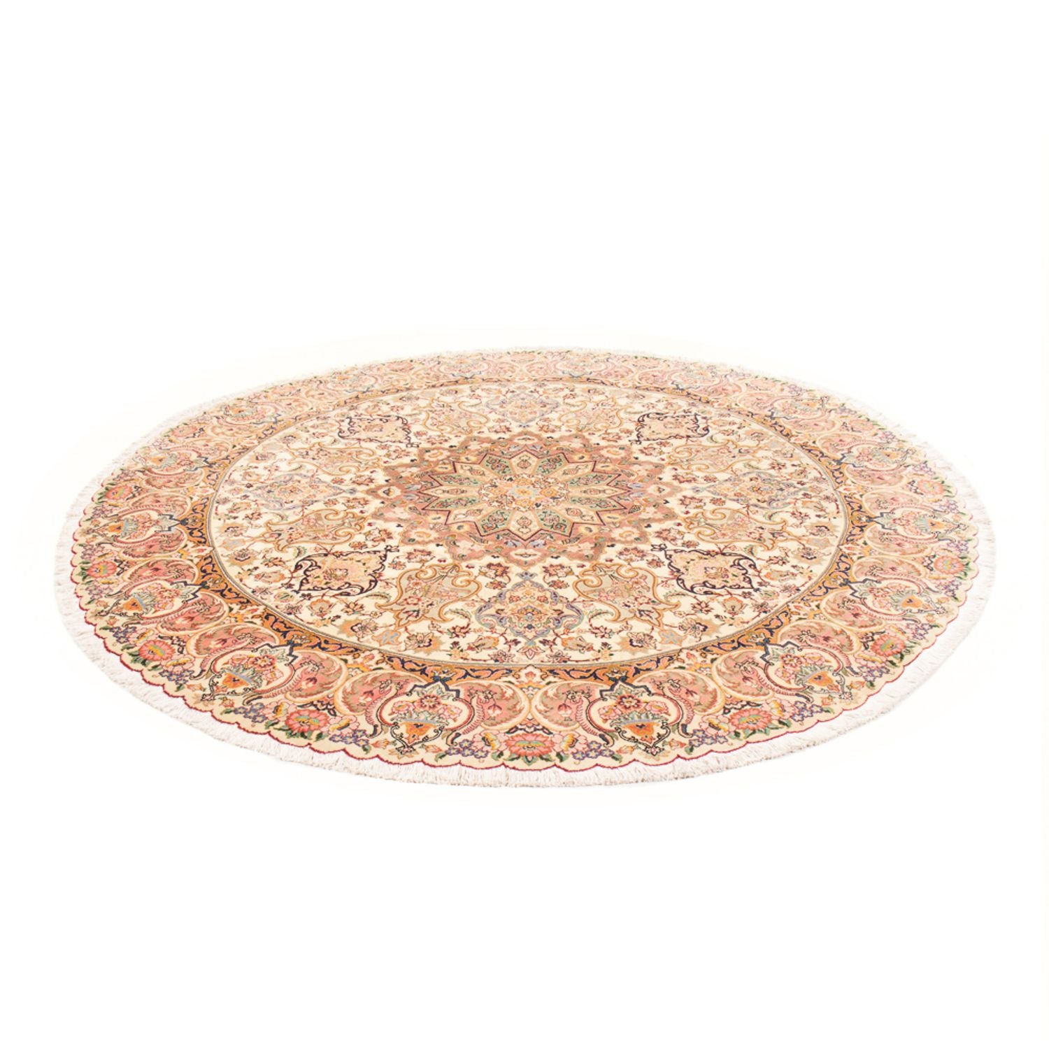 Persisk tæppe - Tabriz - Royal rundt  - 200 x 200 cm - creme