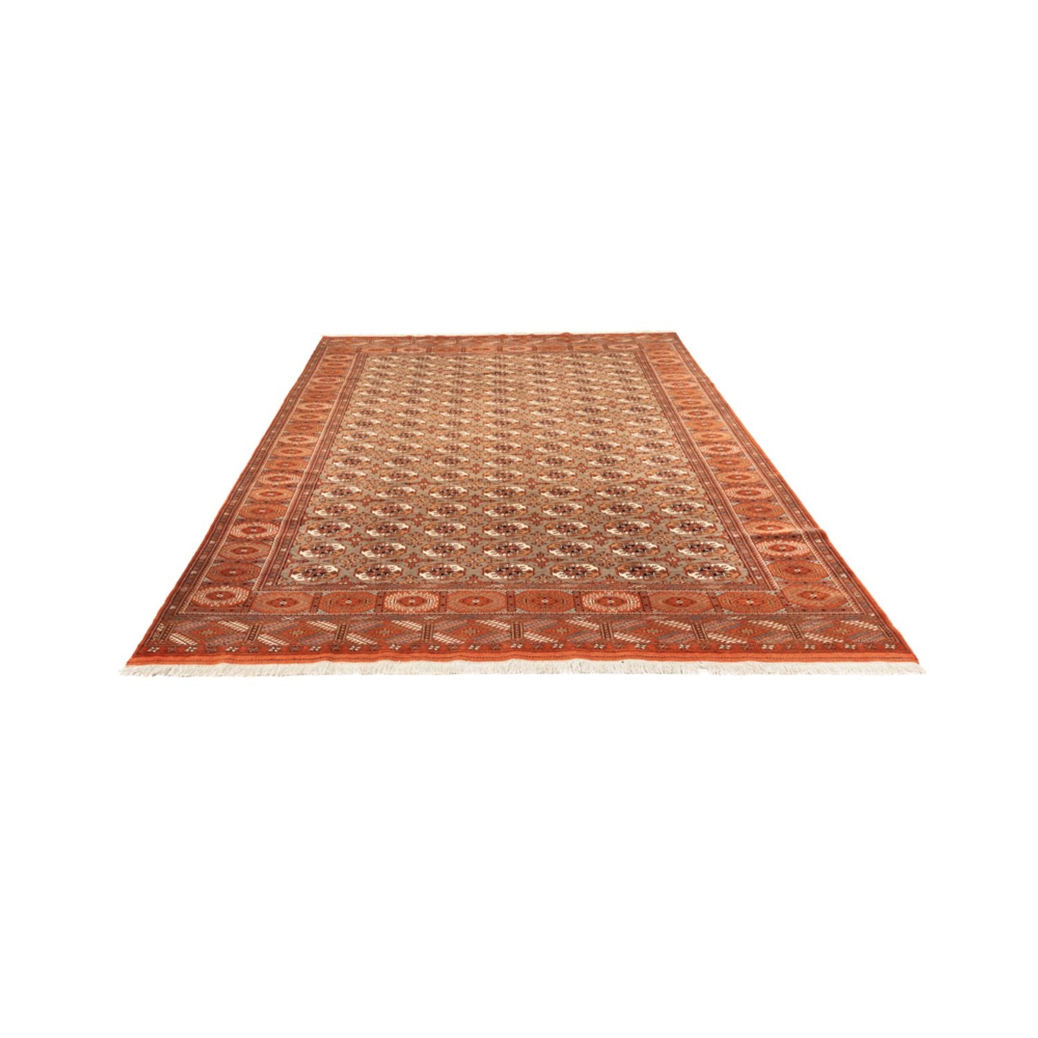 Turkaman-tæppe - 305 x 205 cm - mørk beige