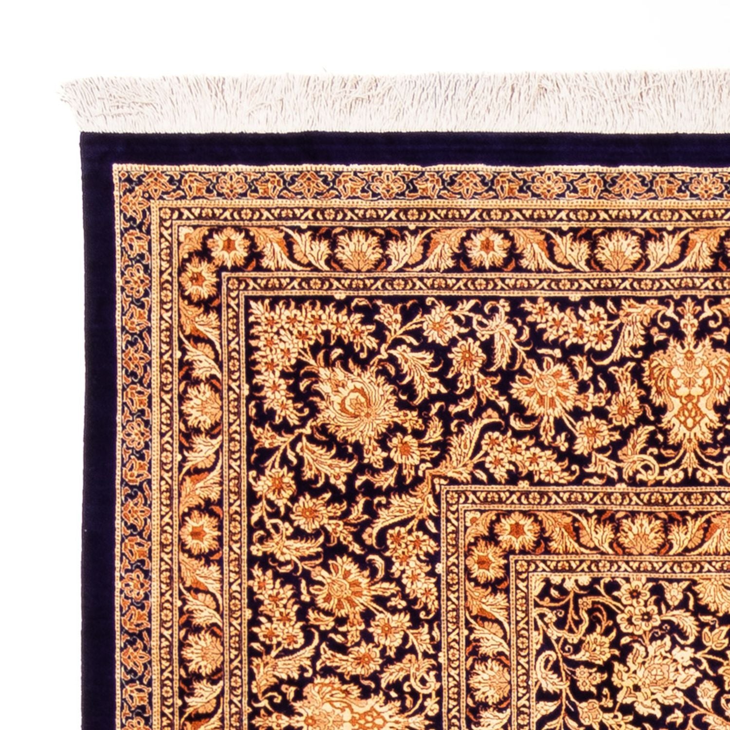 Silketæppe - Ghom Silk - Premium firkantet  - 247 x 243 cm - mørk beige