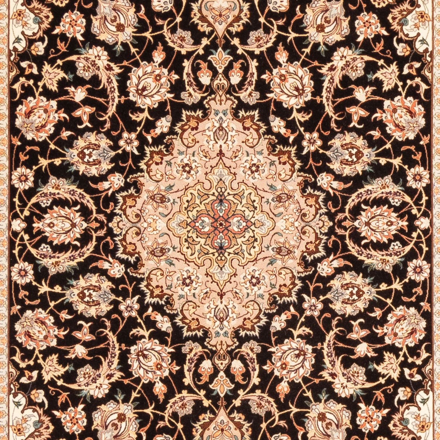 Løber Persisk tæppe - Isfahan - Premium - 227 x 148 cm - mørkeblå