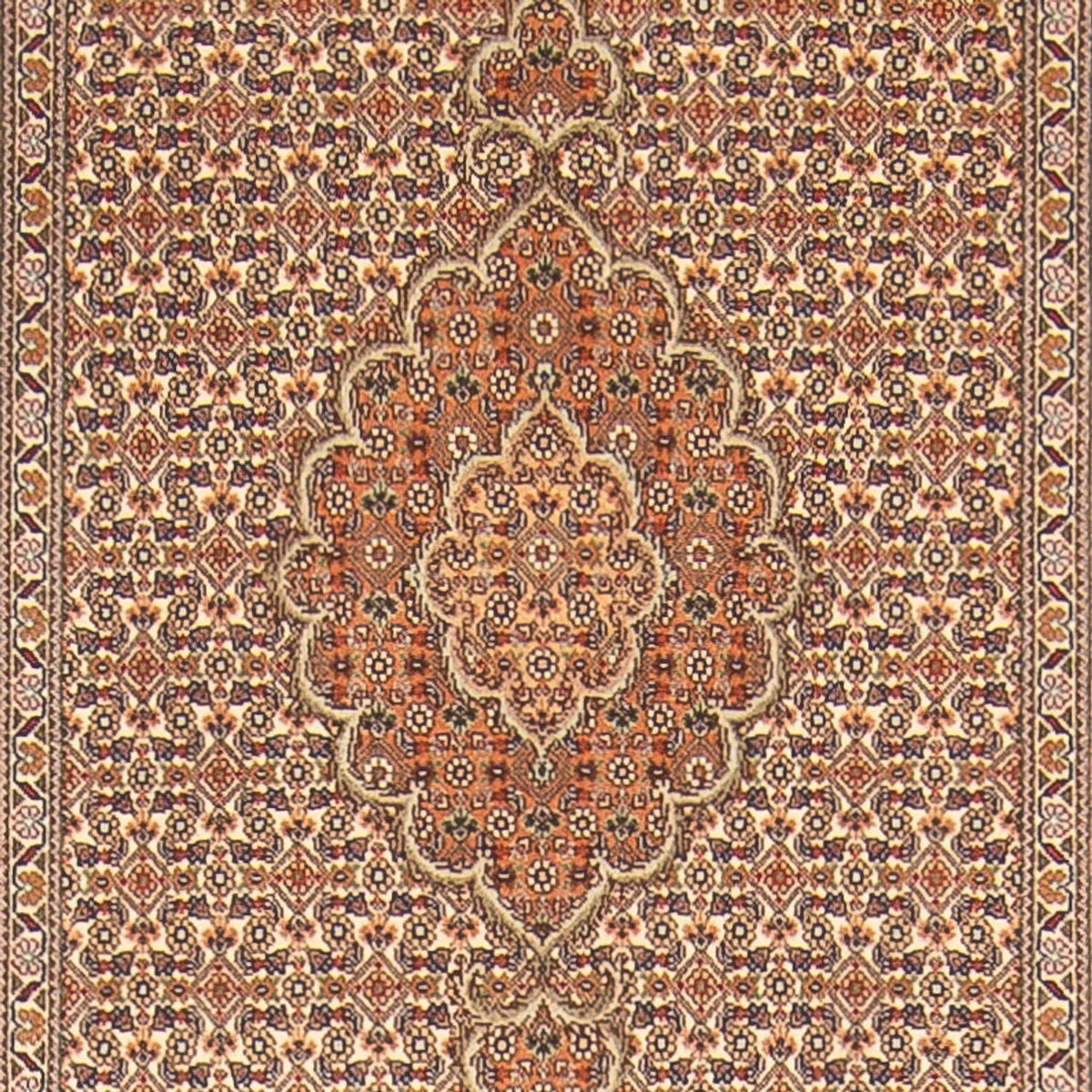 Løber Persisk tæppe - Tabriz - Royal - 403 x 82 cm - beige