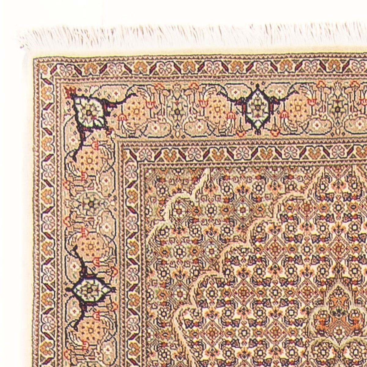 Løber Persisk tæppe - Tabriz - Royal - 403 x 82 cm - beige