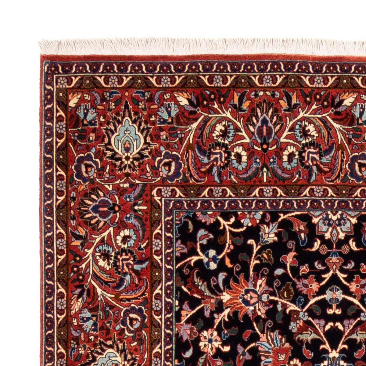 Persisk tæppe - Bijar firkantet  - 250 x 248 cm - mørkeblå