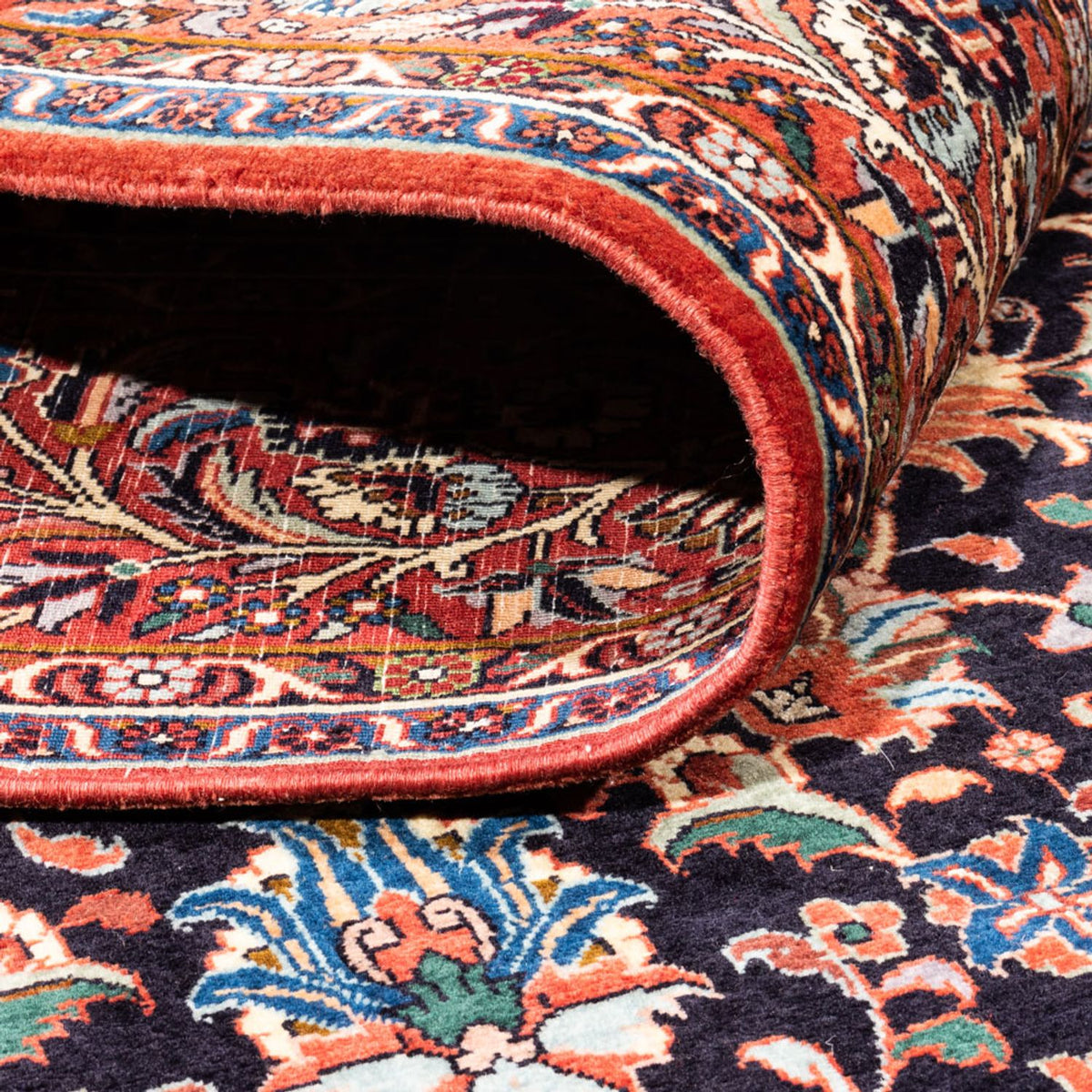 Persisk tæppe - Bijar firkantet  - 250 x 248 cm - mørkeblå