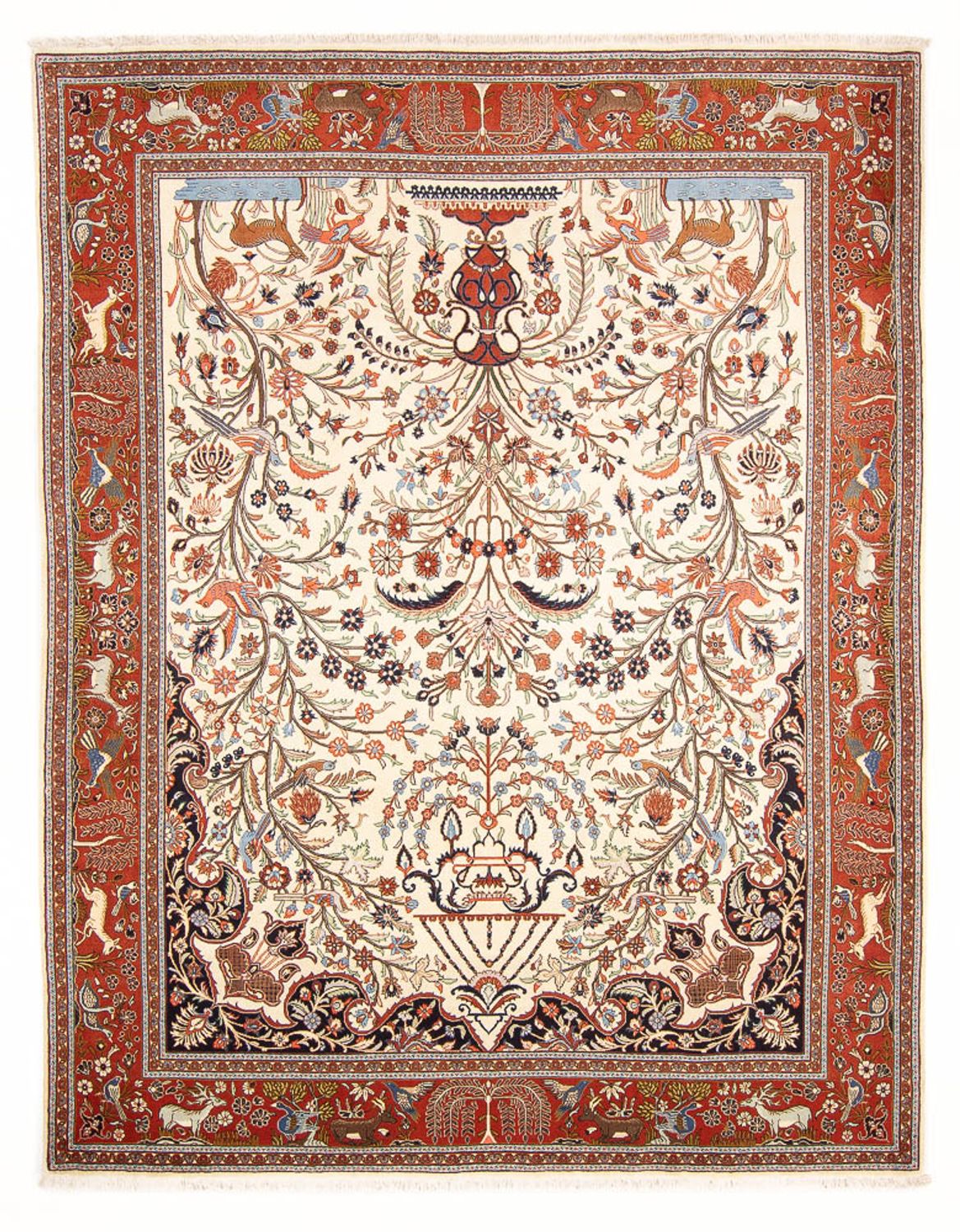 Persisk tæppe - Ghom - 280 x 211 cm - creme