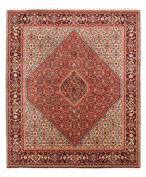 Persisk tæppe - Bijar - Royal - 233 x 200 cm - lysrød