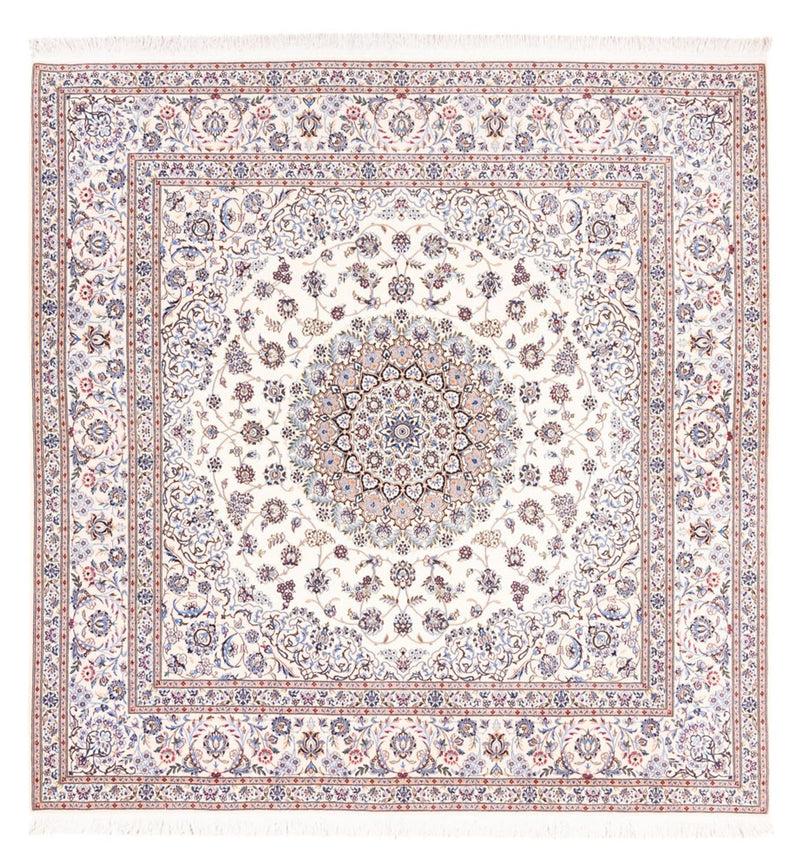 Persisk tæppe - Nain - Premium firkantet  - 203 x 201 cm - creme
