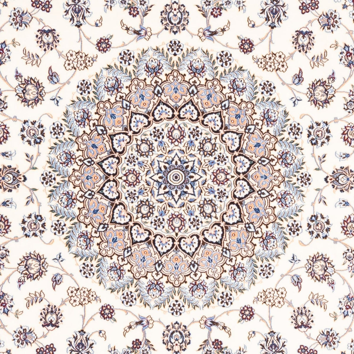 Persisk tæppe - Nain - Premium firkantet  - 203 x 201 cm - creme