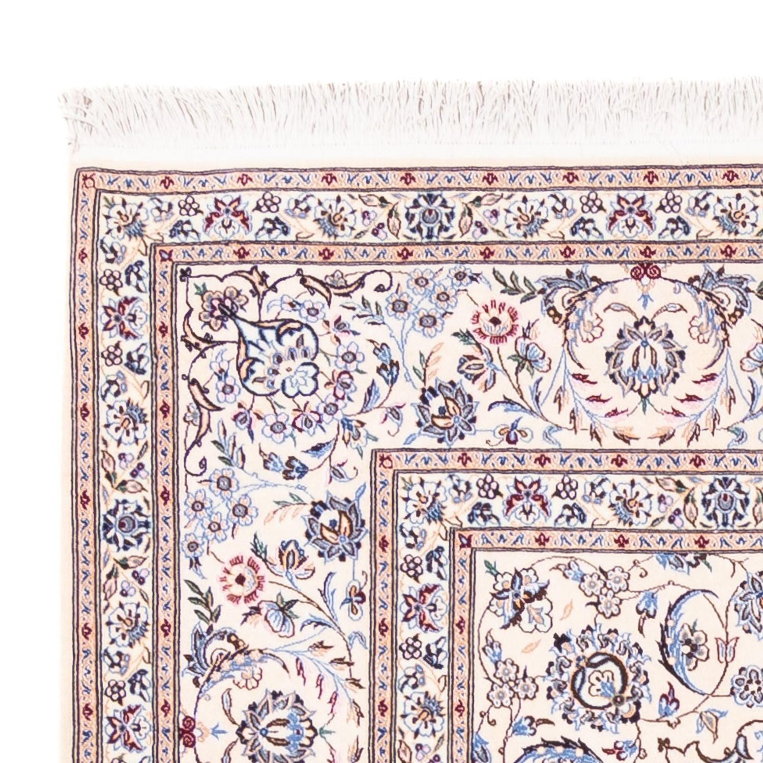 Persisk tæppe - Nain - Premium firkantet  - 203 x 201 cm - creme