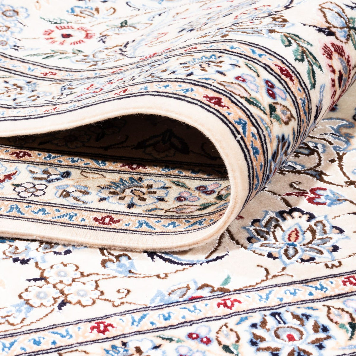 Persisk tæppe - Nain - Premium firkantet  - 203 x 201 cm - creme