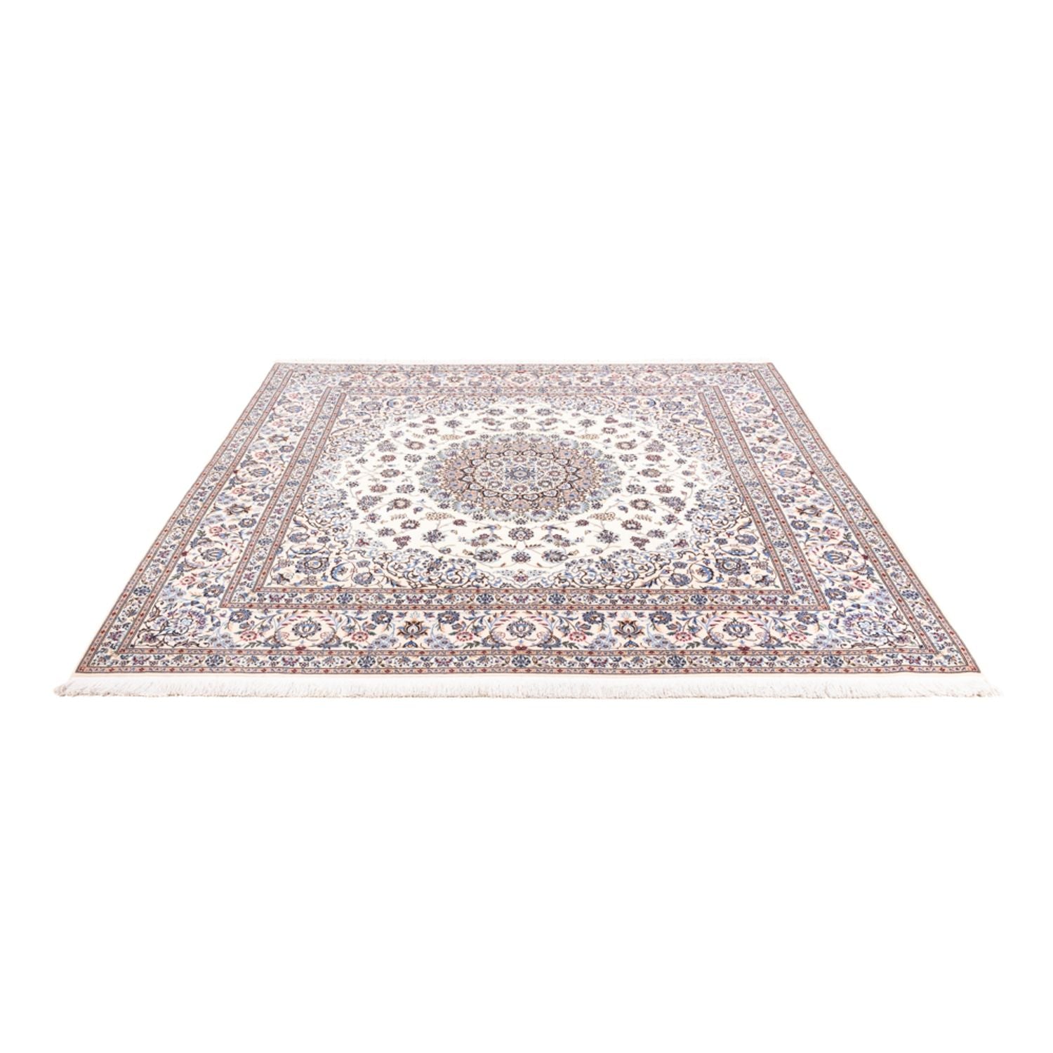 Persisk tæppe - Nain - Premium firkantet  - 203 x 201 cm - creme