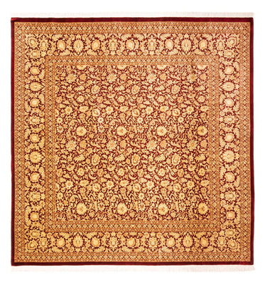 Silketæppe - Ghom Silk - Premium firkantet  - 200 x 200 cm - guld