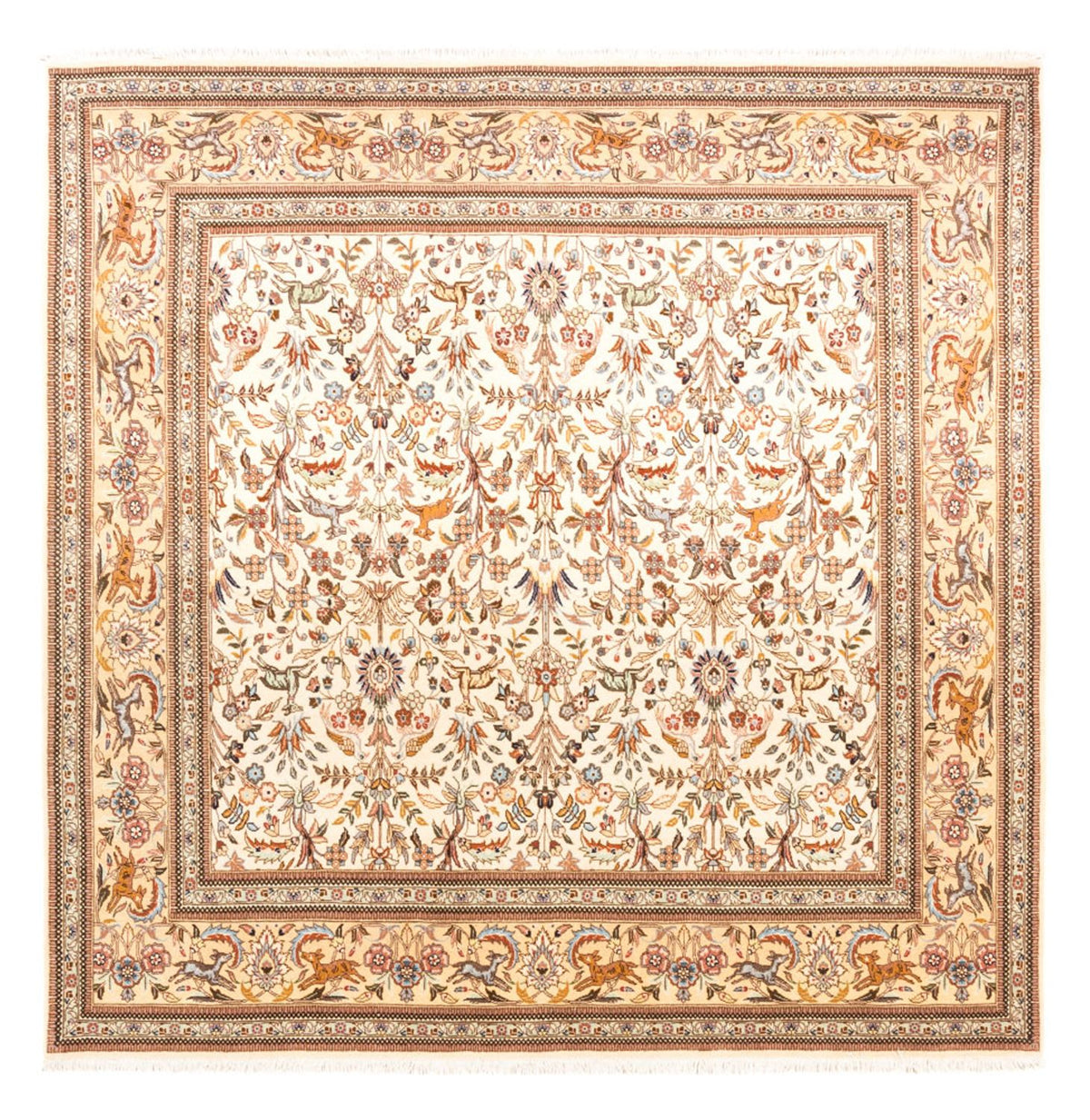 Persisk tæppe - Classic firkantet  - 205 x 205 cm - creme