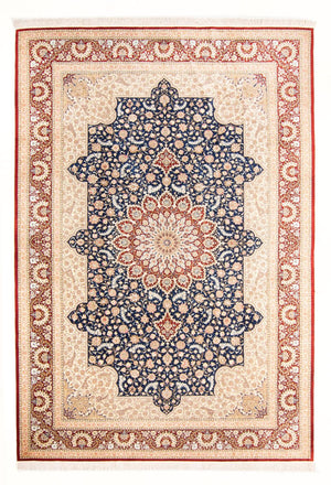 Silketæppe - Ghom Silk - Premium - 287 x 196 cm - blå