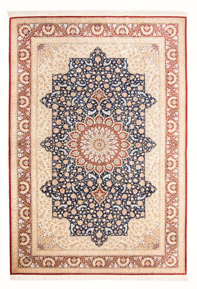 Silketæppe - Ghom Silk - Premium - 287 x 196 cm - blå