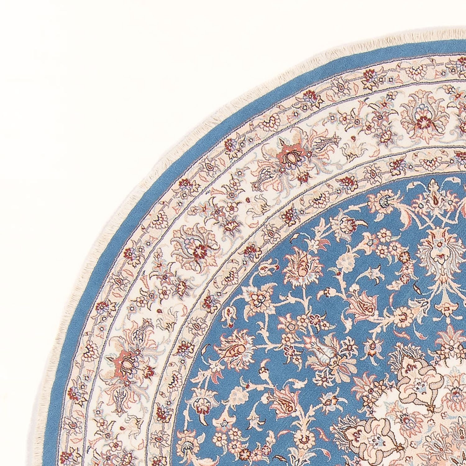Persisk tæppe - Tabriz - Royal rundt  - 200 x 200 cm - blå