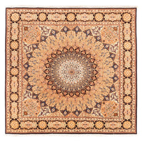 Persisk tæppe - Tabriz - Royal firkantet  - 200 x 200 cm - lys beige