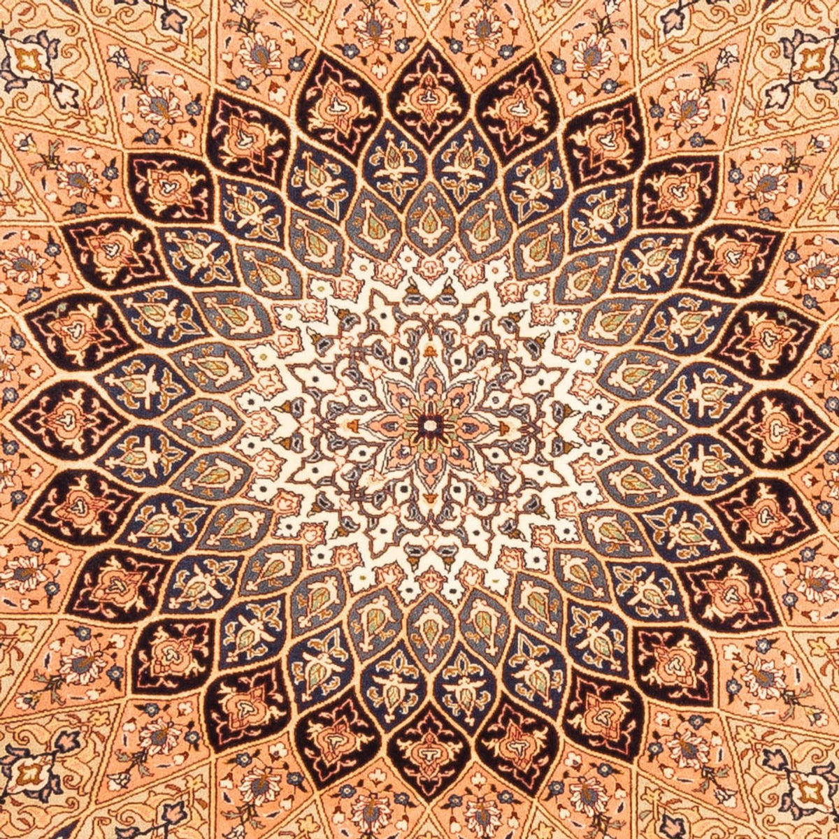 Persisk tæppe - Tabriz - Royal firkantet  - 200 x 200 cm - lys beige