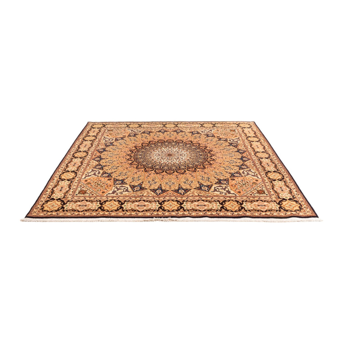 Persisk tæppe - Tabriz - Royal firkantet  - 200 x 200 cm - lys beige