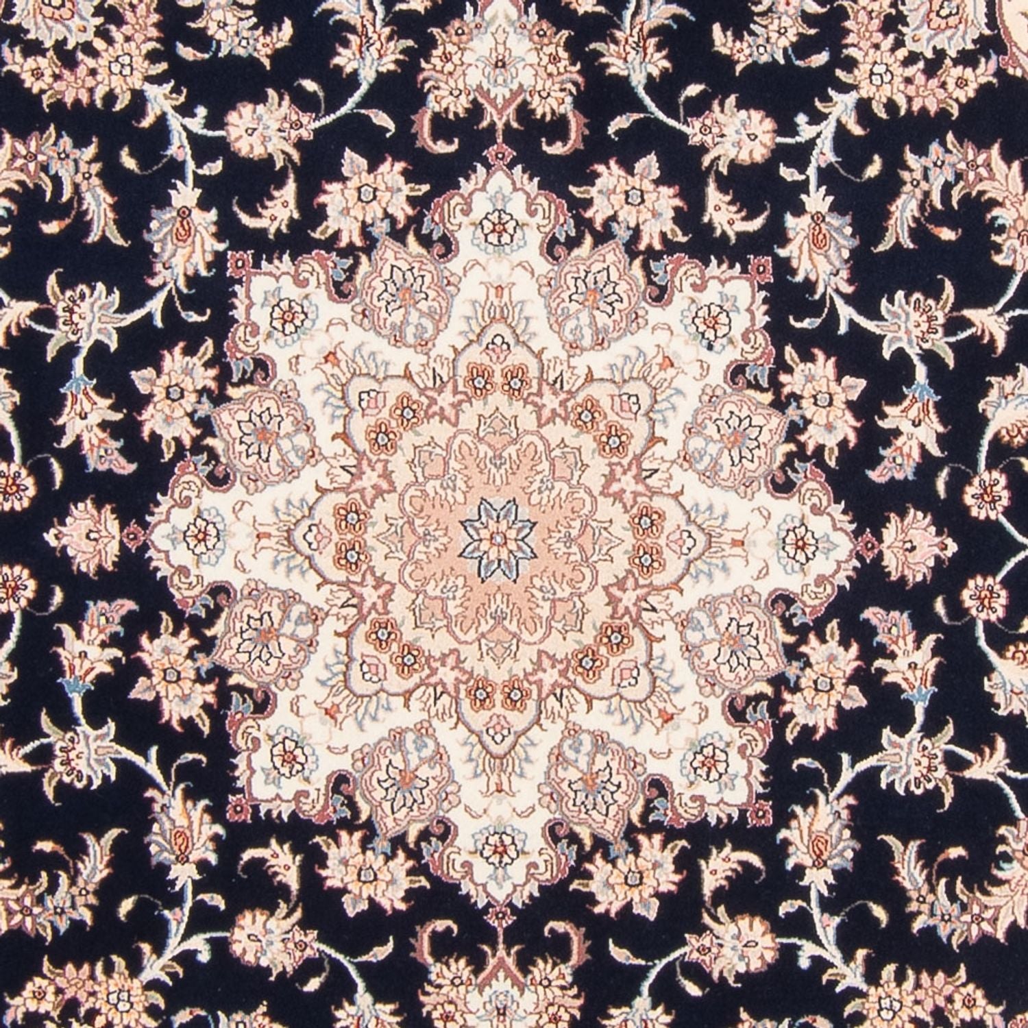 Persisk tæppe - Tabriz - Royal - 220 x 198 cm - mørkeblå