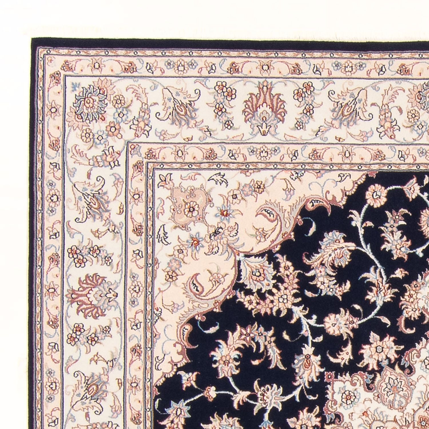 Persisk tæppe - Tabriz - Royal - 220 x 198 cm - mørkeblå