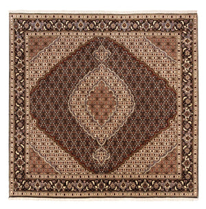 Persisk tæppe - Tabriz - Royal firkantet  - 203 x 198 cm - mørk beige