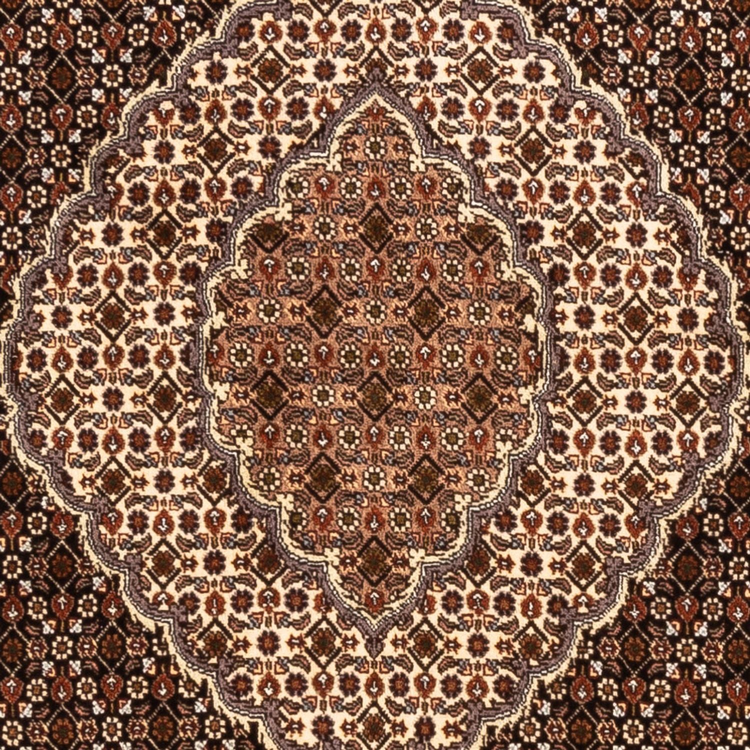 Persisk tæppe - Tabriz - Royal firkantet  - 203 x 198 cm - mørk beige