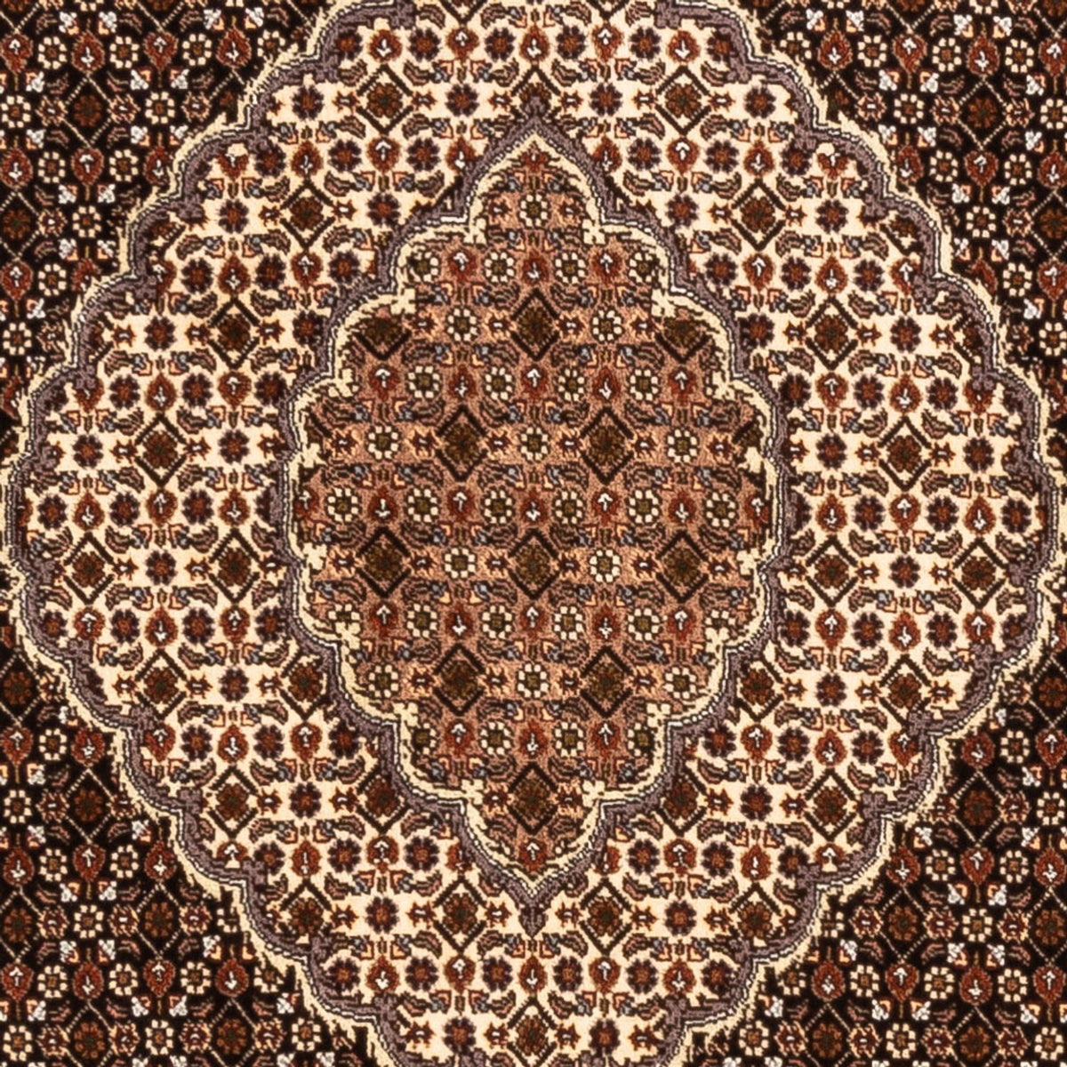 Persisk tæppe - Tabriz - Royal firkantet  - 203 x 198 cm - mørk beige