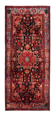 Løber Persisk tæppe - Nomadisk - 343 x 154 cm - mørkeblå