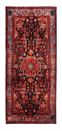 Løber Persisk tæppe - Nomadisk - 343 x 154 cm - mørkeblå