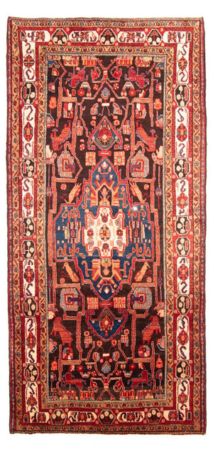 Persisk tæppe - Nomadisk - 313 x 160 cm - mørkeblå