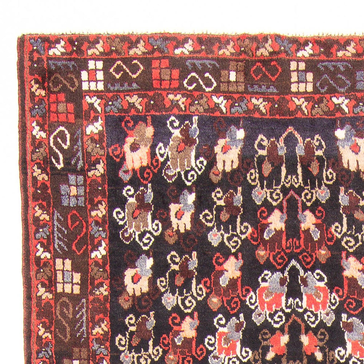 Løber Persisk tæppe - Nomadisk - 350 x 140 cm - mørkeblå