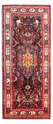 Løber Persisk tæppe - Nomadisk - 350 x 160 cm - mørkeblå