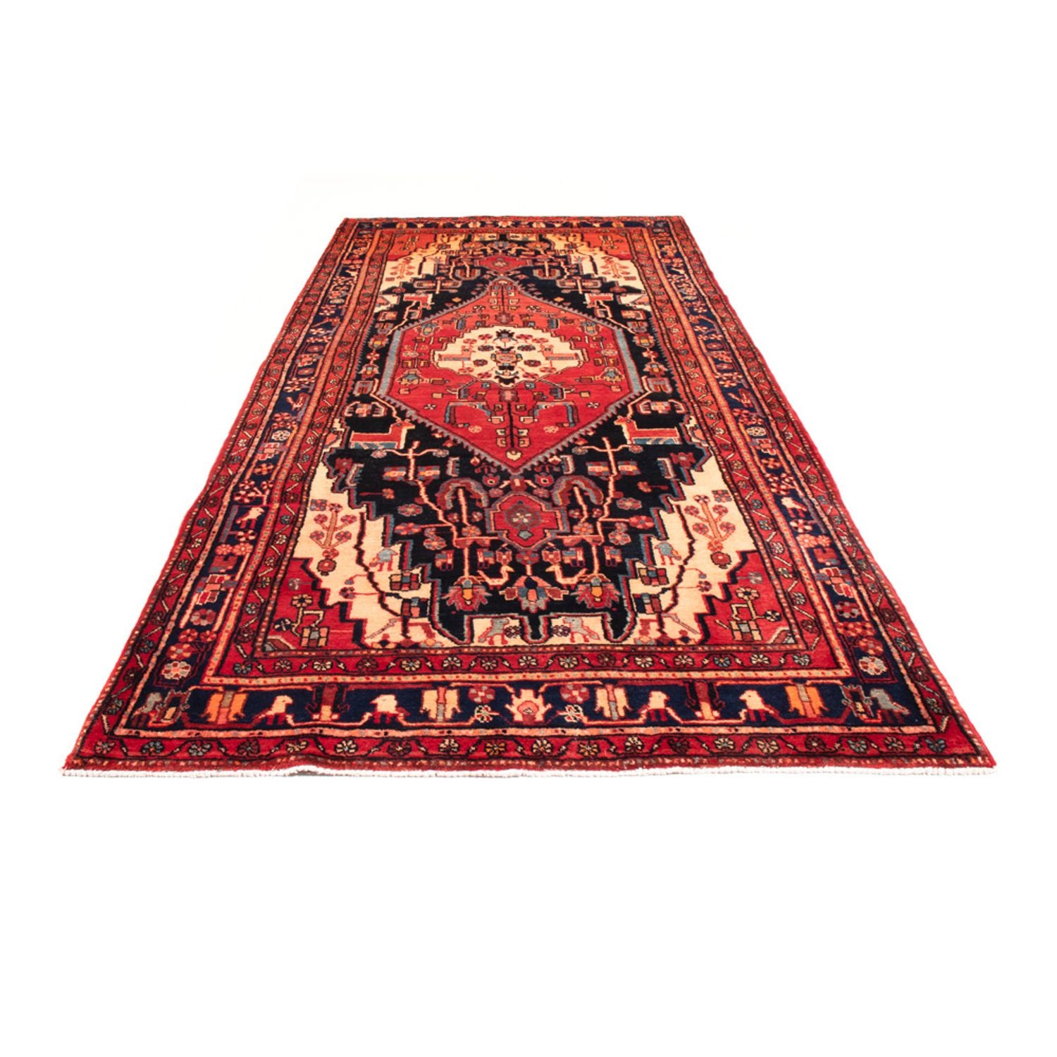 Persisk tæppe - Nomadisk - 335 x 150 cm - mørkeblå