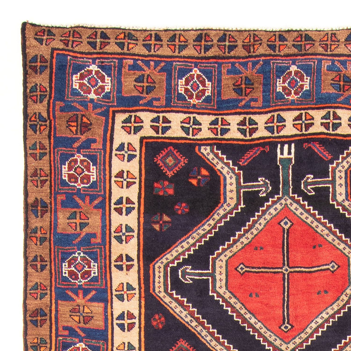 Løber Persisk tæppe - Nomadisk - 380 x 153 cm - mørkeblå