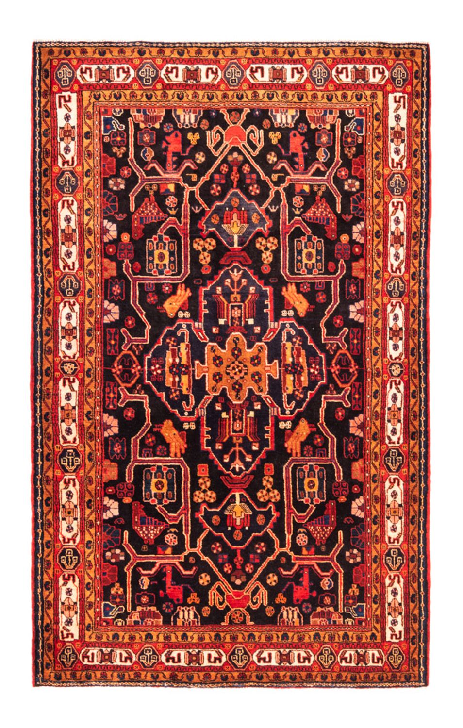 Persisk tæppe - Nomadisk - 280 x 172 cm - mørkeblå