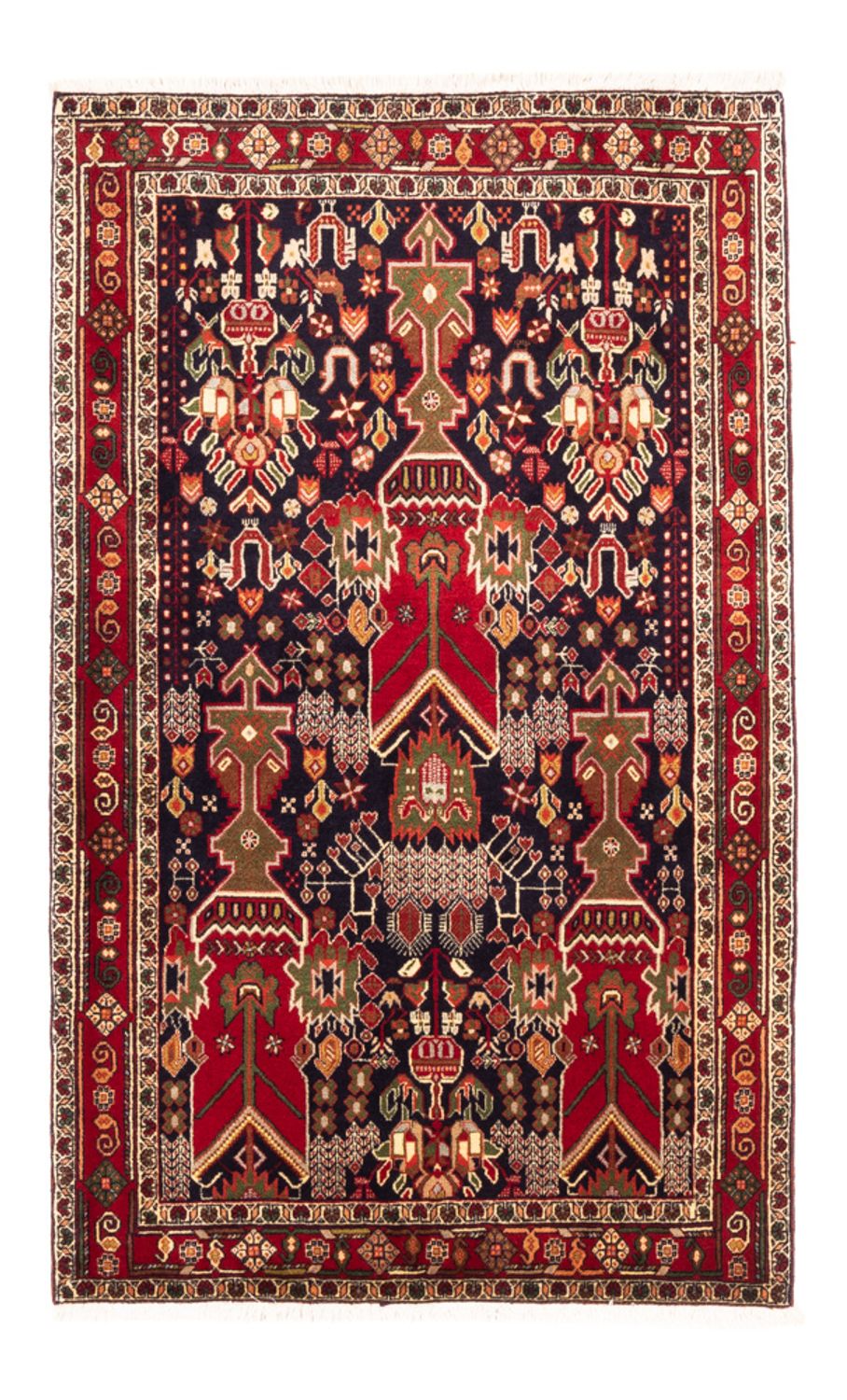 Persisk tæppe - Nomadisk - 154 x 100 cm - bordeaux rød