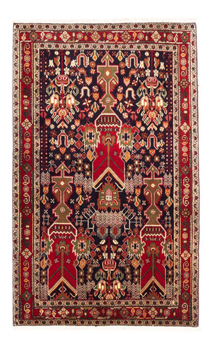 Persisk tæppe - Nomadisk - 154 x 100 cm - bordeaux rød