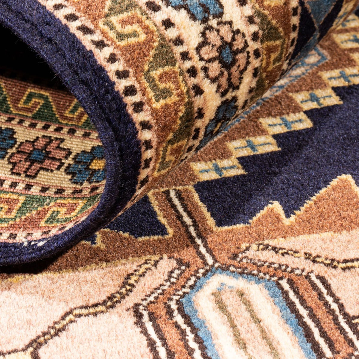 Persisk tæppe - Nomadisk - 145 x 80 cm - mørkeblå