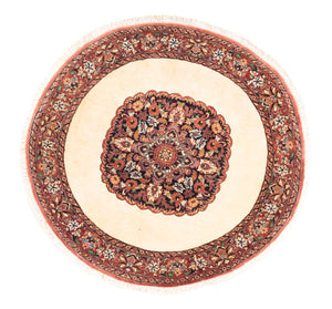 Persisk tæppe - Bijar - Royal rundt  - 100 x 100 cm - creme