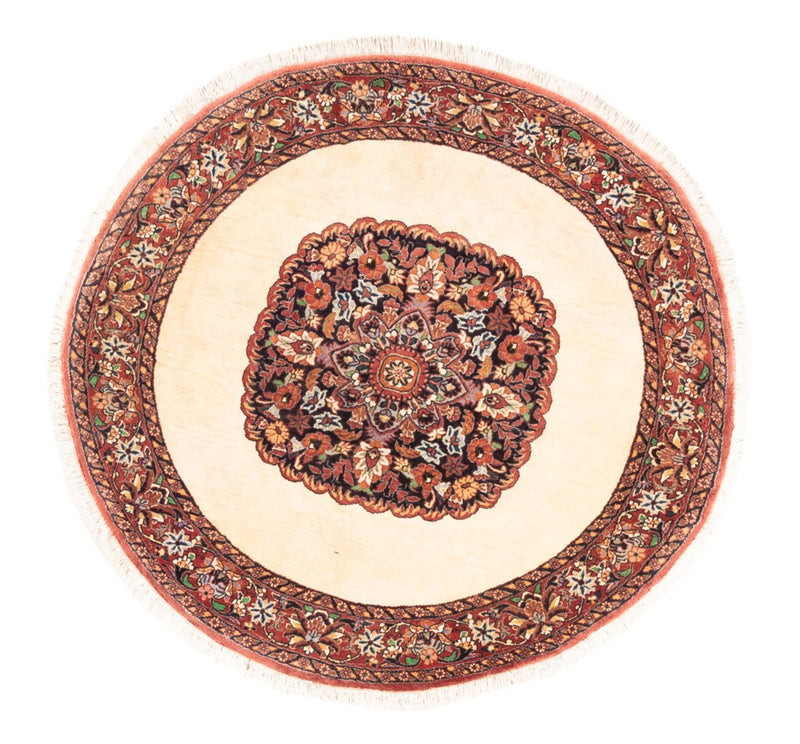 Persisk tæppe - Bijar - Royal rundt  - 100 x 100 cm - creme