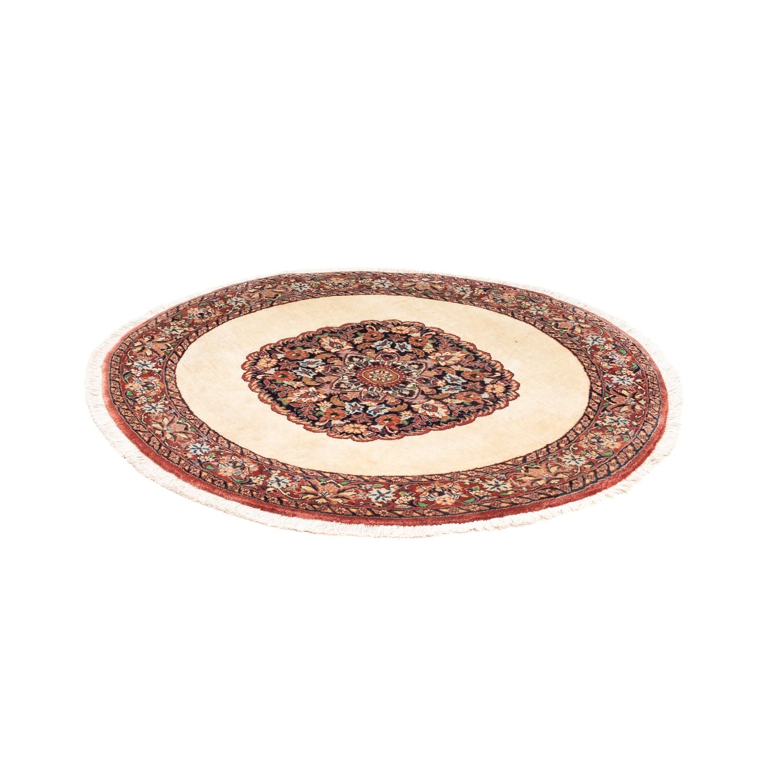 Persisk tæppe - Bijar - Royal rundt  - 100 x 100 cm - creme