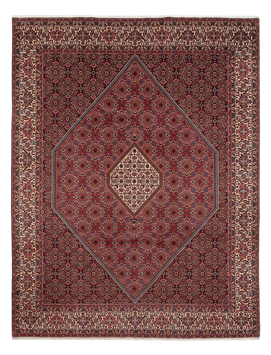 Persisk tæppe - Bijar - Royal - 342 x 252 cm - mørkerød